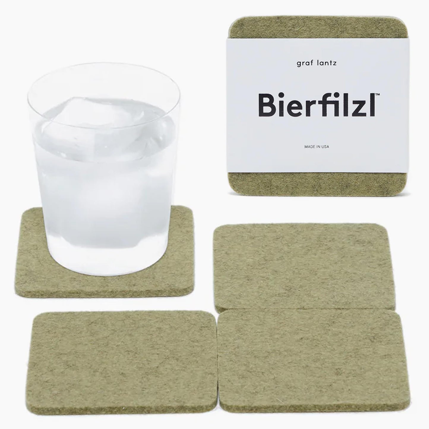 Graf Lantz - Bierfilzl Felt Coasters - Round - 100% Merino Wool - Moisture Wicking - Heat Resistant - Sustainable - Home Decor - Bar Decor - Housewarming Gift - 4 Coaster Set - 4" Circles - Sand Dune