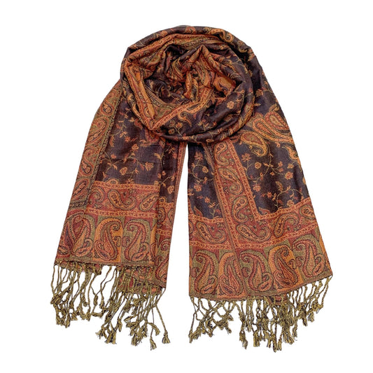 Pashmina Scarf for Women Shawls and Wraps Reversible Paisley Vintage Jacquard Soft Silky Rave Scarves Men