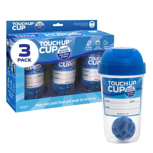 Touch Up Cup Empty Plastic Paint Storage Containers with Lids for Leftover Paint, Touch Ups, As Seen On Shark Tank Products, 13 oz, Pack of 3