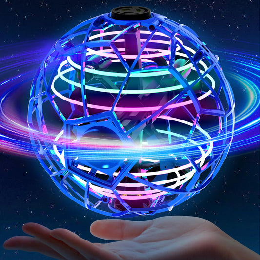 UranHub Flying Orb Ball Toy 2024, 30 Mins Flight, Fidget Spinner Cosmic Globe Boomerang Hand Mini Drone, Hover Flying Ball Toy for Kids Adults, Cool Toys Gift for Boys Girls Indoor Outdoor (Blue)