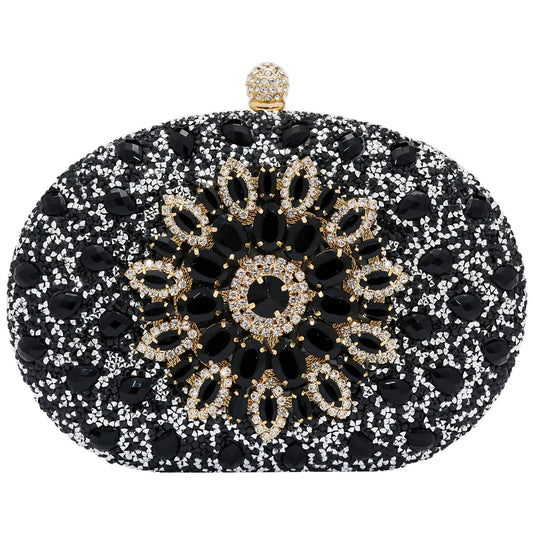 SH Black Clutch Purses for Women Rhinestone Evening Clutch Sparkling Evening Bag for Women Formal Small Handbags Wedding Party Cocktail Prom Purse