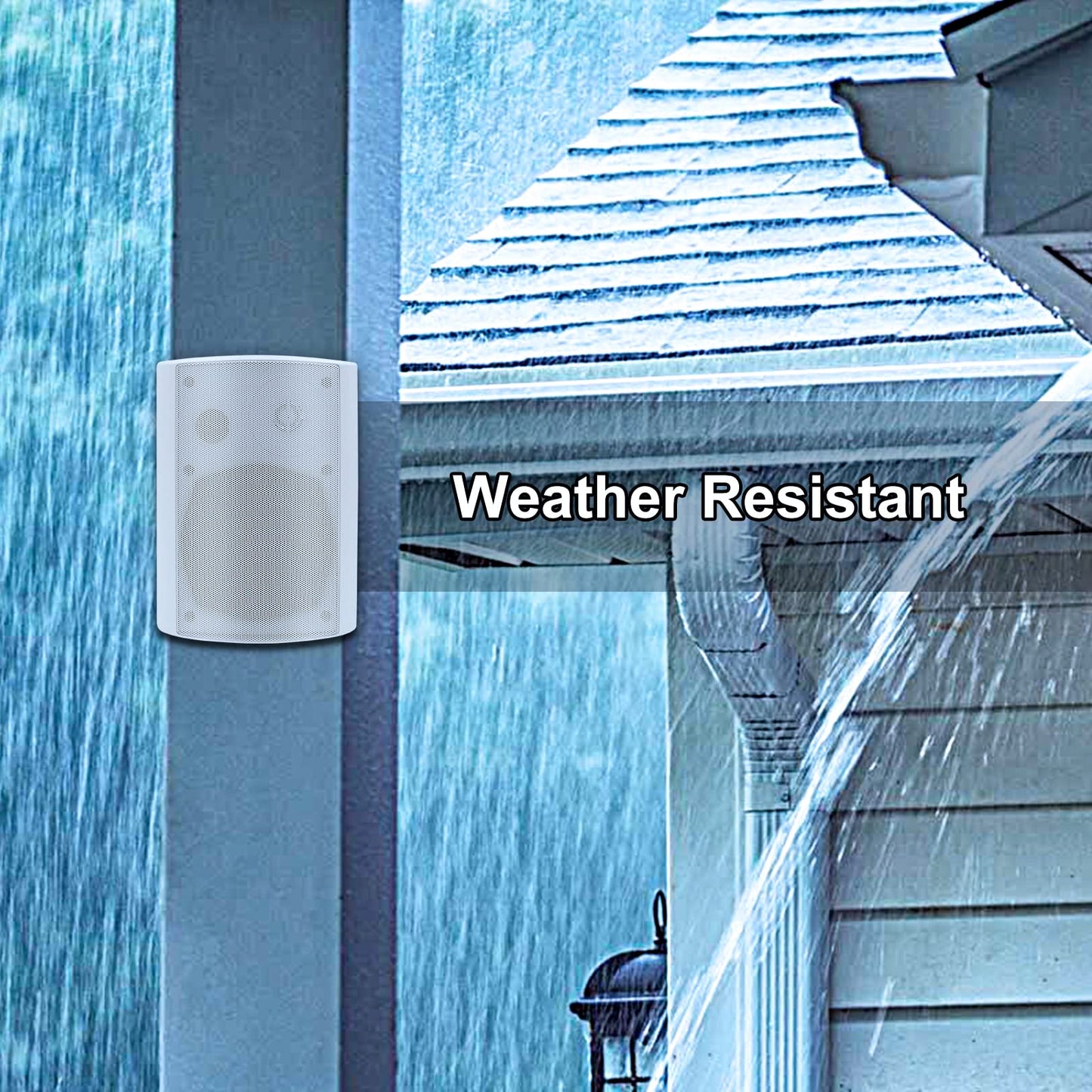 STUDIOFINIX 5.25 Inch 600W Passive Wall Mount Speakers Weather Resistant Indoor Outdoor Speakers for Patio Garage Home,2 Pairs (White)