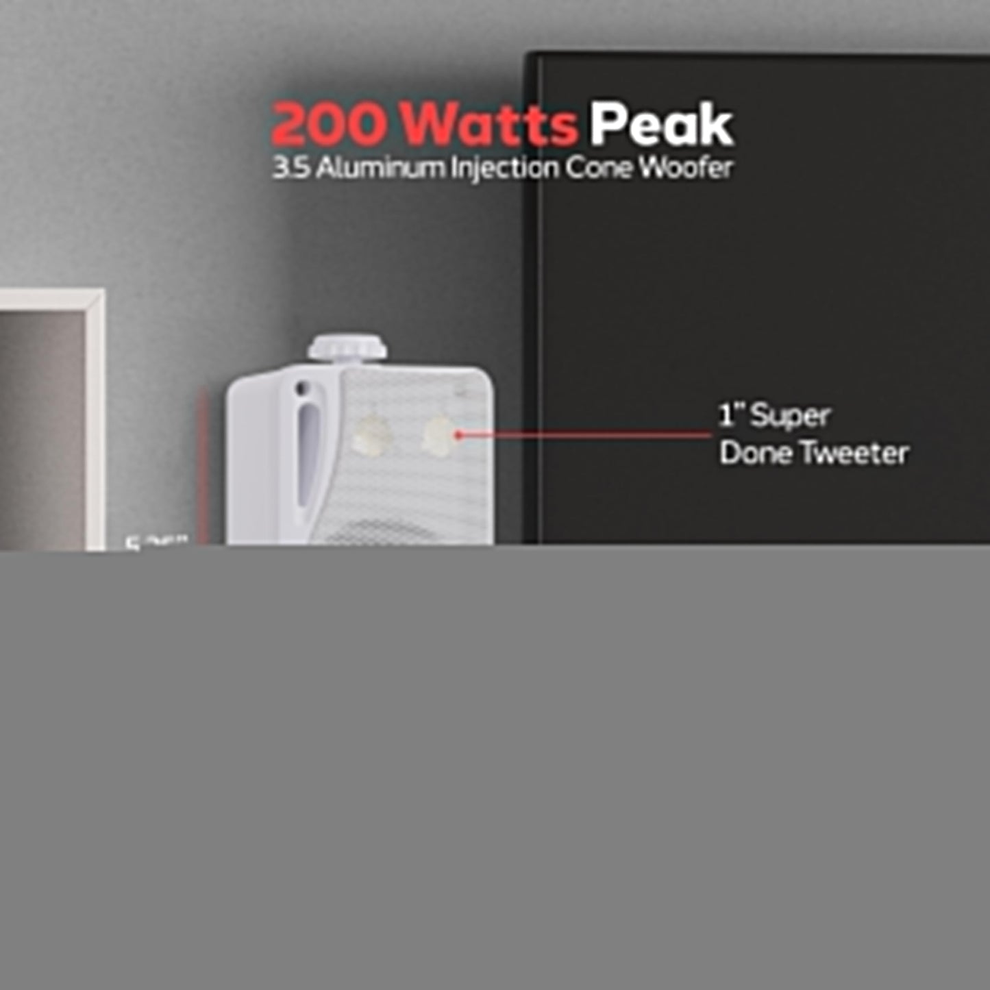 Pyle 3-Way Weatherproof Outdoor Speaker Set - 3.5 Inch 200W Pair of Marine Grade Mount Speakers - in a Heavy Duty ABS Enclosure Grill - Home, Boat, Poolside, Patio, Indoor Outdoor Use -PLMR24 (White)