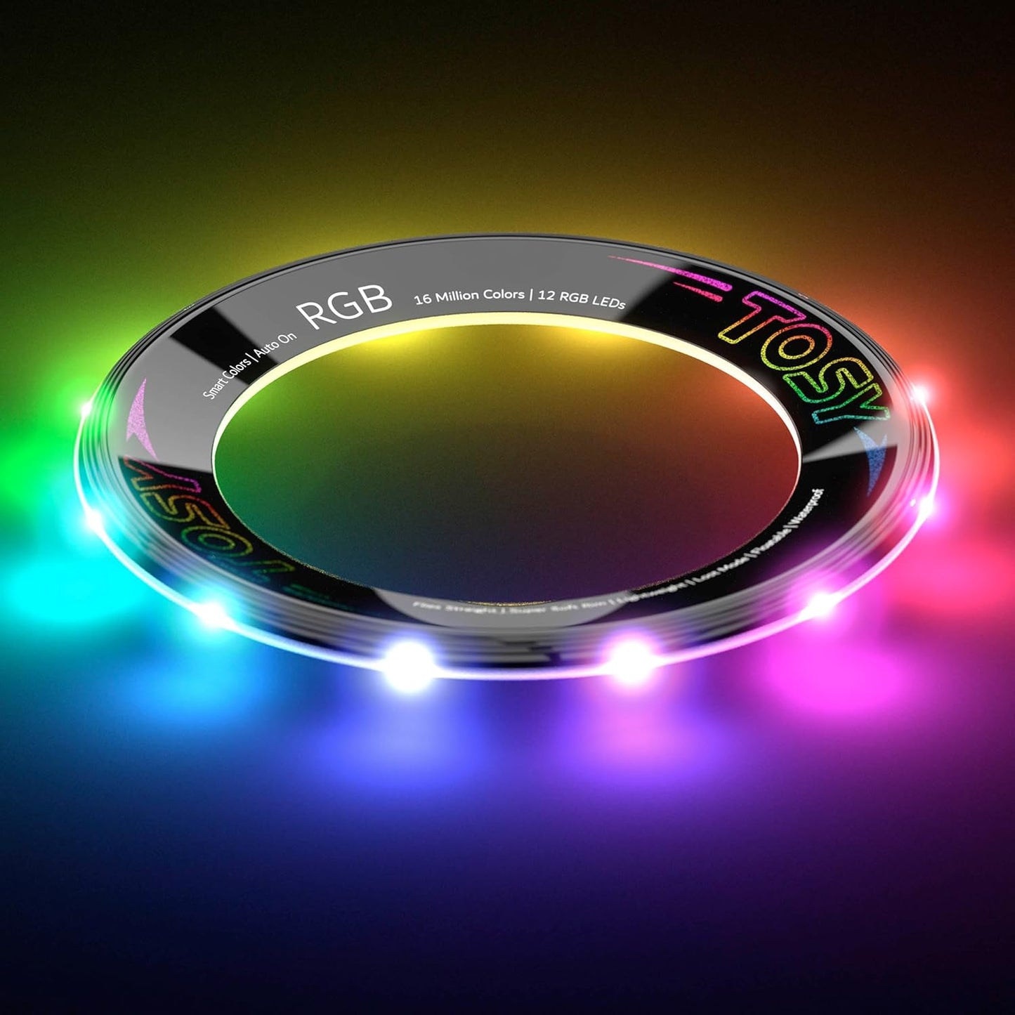 TOSY Flying Ring - 16 Million Color RGB LEDs, Super Bright, Lost Mode, Auto Light Up, 4th of July Camping Essentials for Kids/Teens/Boy/Girl, Safe & Soft, Waterproof, Pool/Beach Games, Lightweight Toy