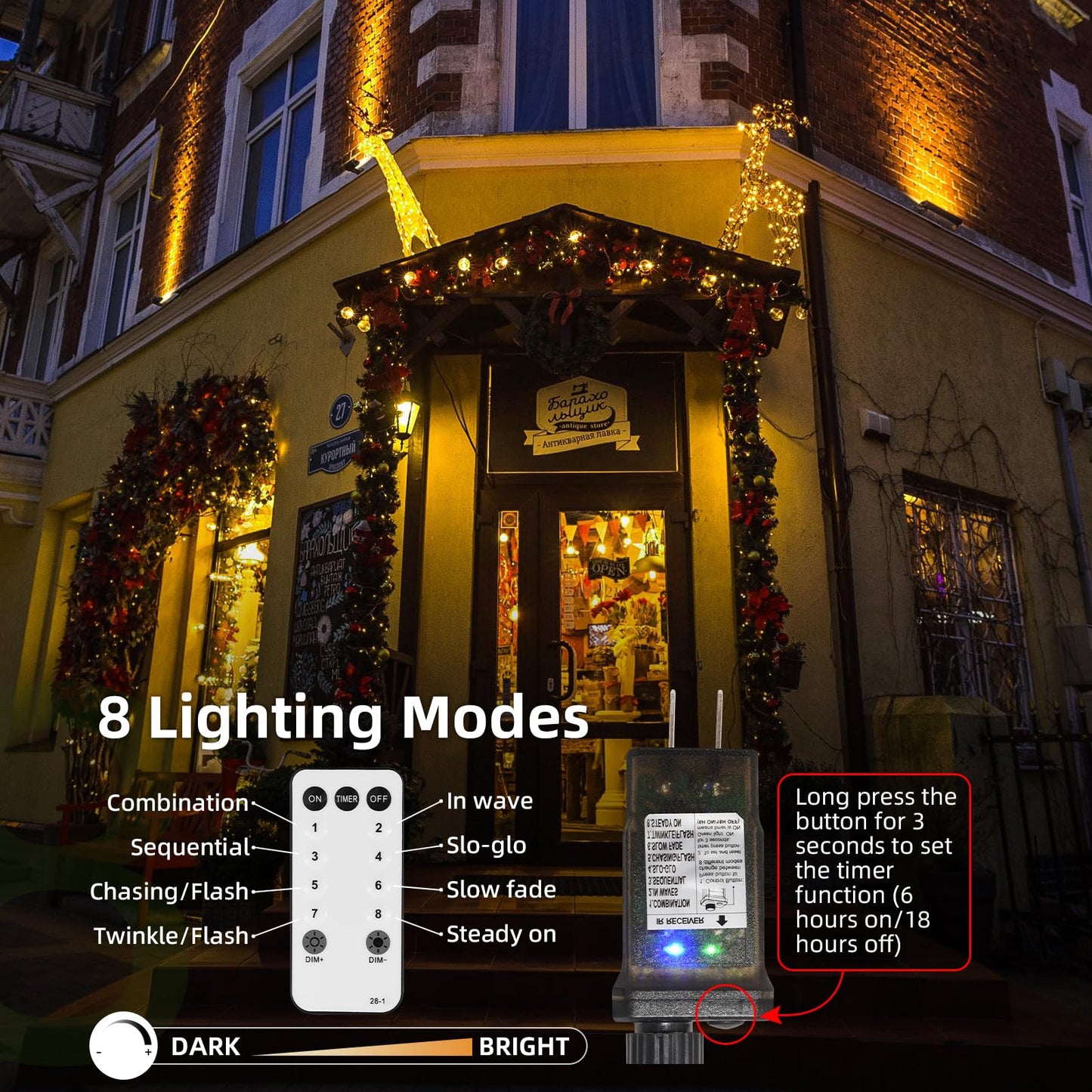 Dailyart Fairy Lights Plug in, 1000 Led Fairy Lights with Remote 75Ft Warm Light with Timer Long Twinkle Light Waterproof String Light for Bedroom Outdoor Indoor Decorative,Green Wire