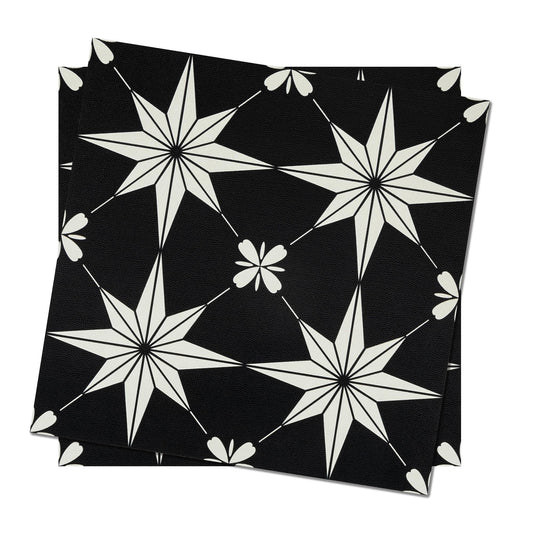 12"x12" Peel and Stick Floor Tile, Vintage Self-Adhesive Vinyl Flooring Waterproof for Bathroom, Kitchen, Covering 10 sq.ft. (Modern Black Pattern)