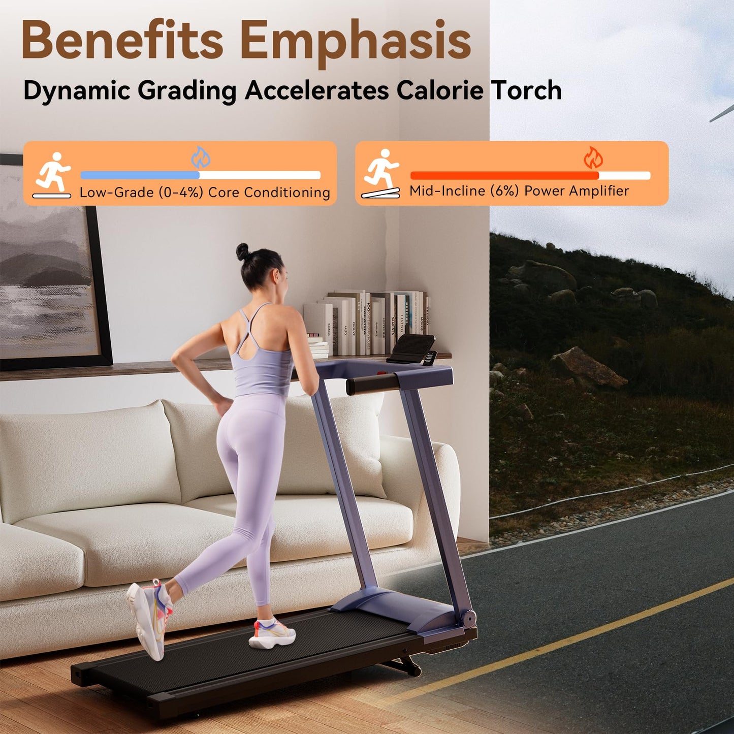 4-in-1 Treadmills for Home with Incline and Handles, Folding Treadmill Running Machine for Small Spaces 300 LB 3.0 HP 7.5 MPH Foldable Treadmill with Smart APP