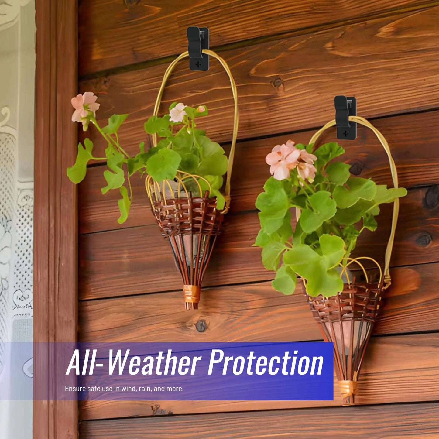 AFFAVON 80Pack Outdoor String Light Clips Screw-in Hooks,Weatherproof Cable Hangers and Clips for Hanging Fairy Lights for Christmas, Festival,Patio, and Fence Decorations