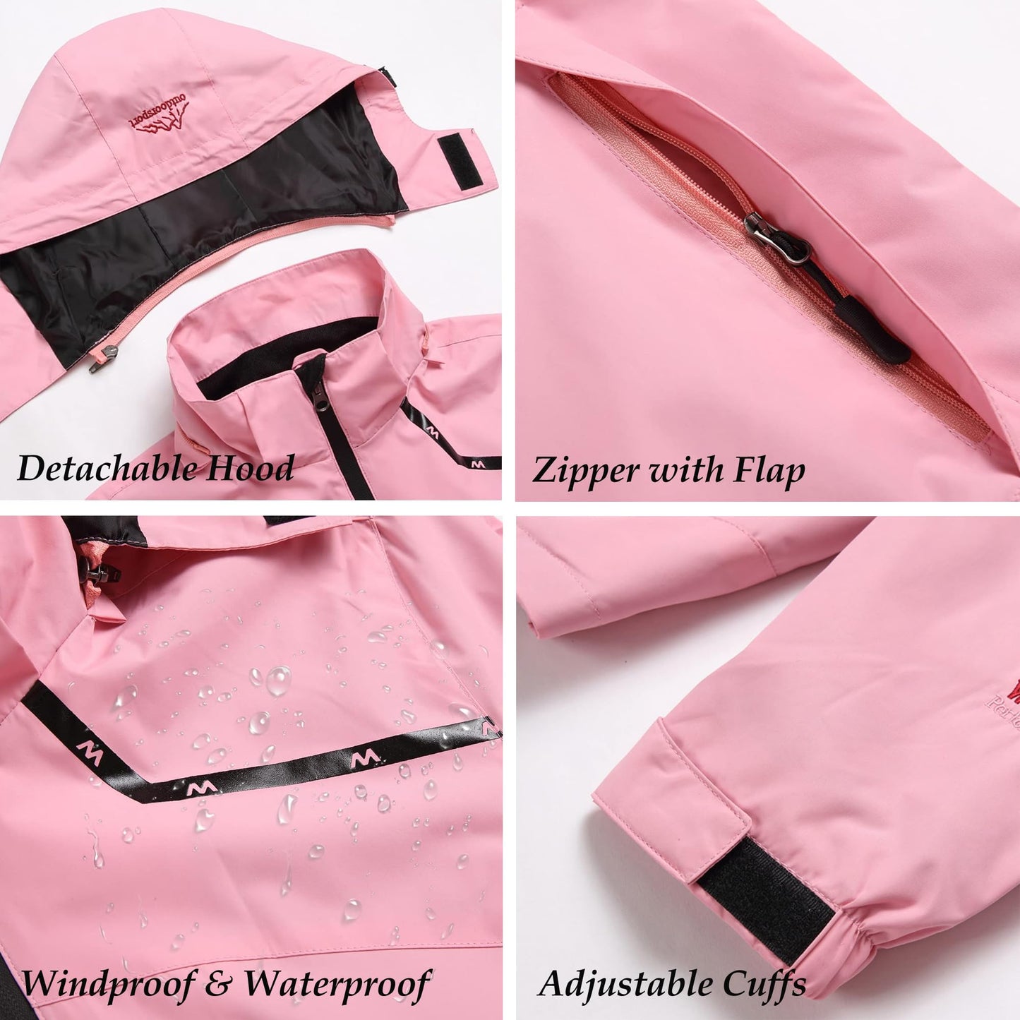 GIISAM Rain Jacket Womens Waterproof with Hood Ladies Foldable Travel Raincoat Ultra Light Rain Jacket for Woman