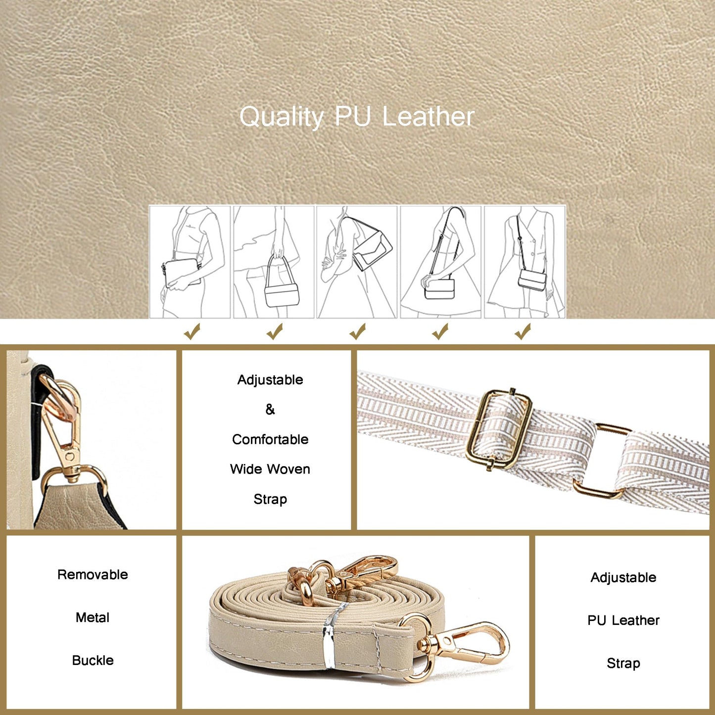 COCIFER Crossbody Bags for Women Purses Women's Shoulder Handbags Satchel Small Vegan Leather Cross Body Purse Wallet (N Beige)