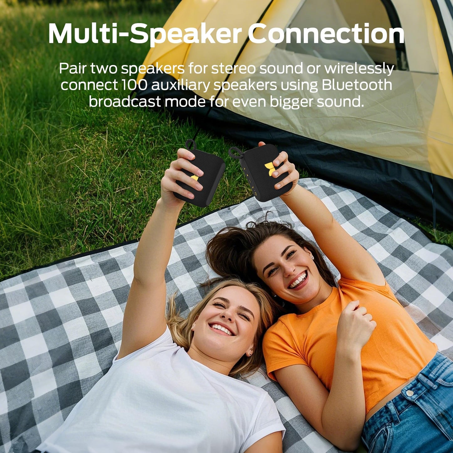 Monster Cube 1 Portable Bluetooth Speaker, IPX7 Waterproof, Bluetooth 6.0, 20H Playtime, Powerful Stereo Sound, Speaker for Home, Outdoors and Travel, Black