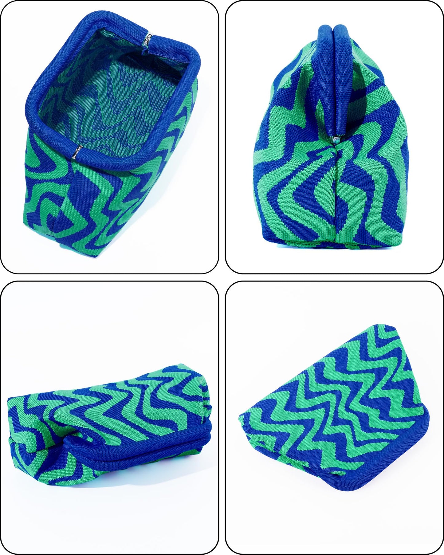 bohunono Woven Clutch Purses for Woman,Summer Beach Purse for Vacation, Woven Striped Dumpling Bag,Crochet Evening Handbag