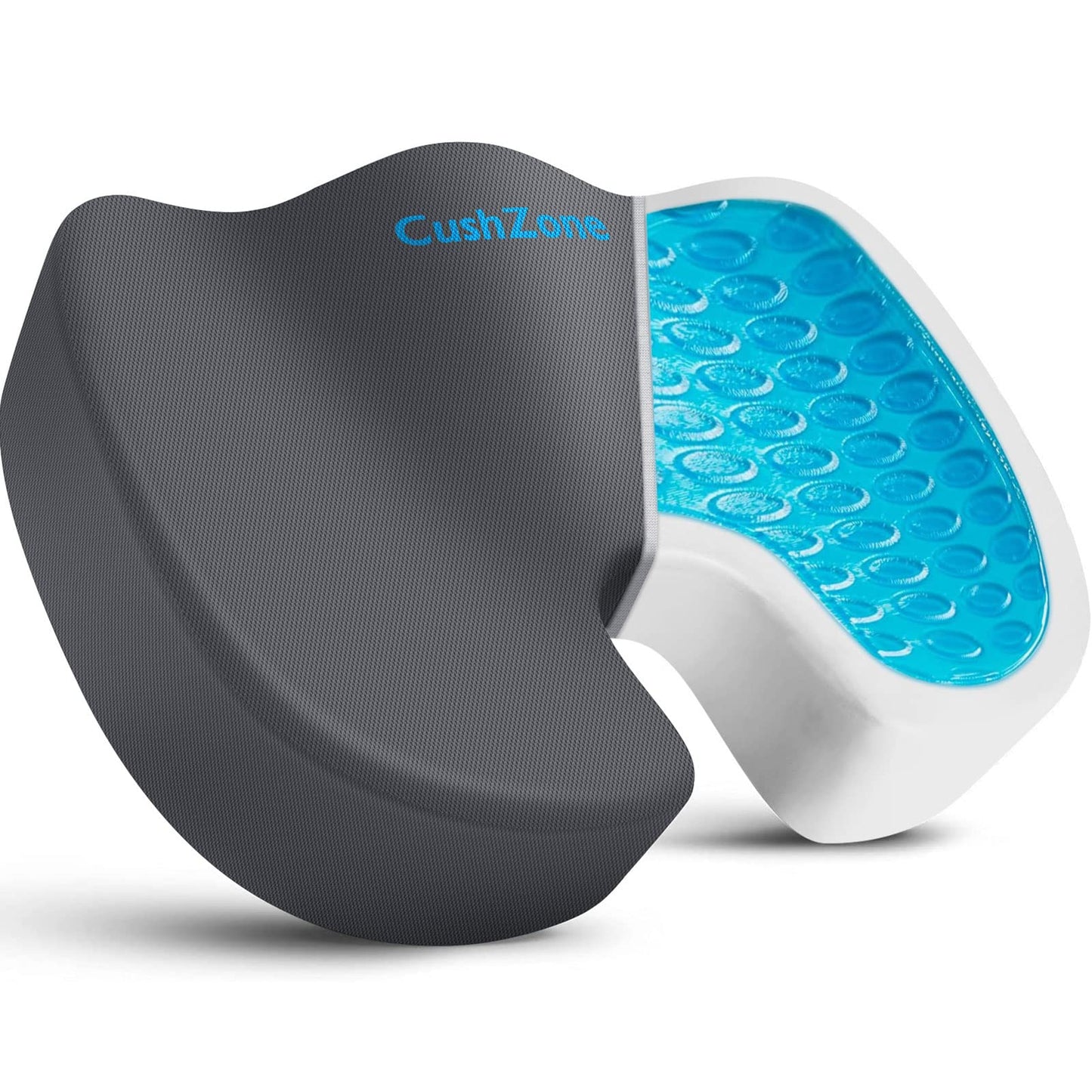 Office Chair Seat Cushion, Cooling Gel Enhanced Memory Foam Cushion for Long Sitting - Back, Sciatica, Coccyx, Tailbone Pain Relief Pillow - for Office, Gaming, Car, Wheelchair - Black, Large