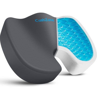 Office Chair Seat Cushion, Cooling Gel Enhanced Memory Foam Cushion for Long Sitting - Back, Sciatica, Coccyx, Tailbone Pain Relief Pillow - for Office, Gaming, Car, Wheelchair - Black, Large