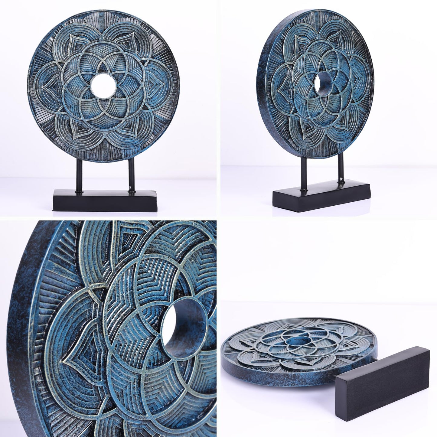 DOVDOV Blue Statue Home Decor, Kitchen Table Centerpiece, Blue Shelf Decorative Sculpture. Suitable for Cabinet, Console, Living Room, Coffee Table, Dining Table Centerpiece, Entrance Decor.