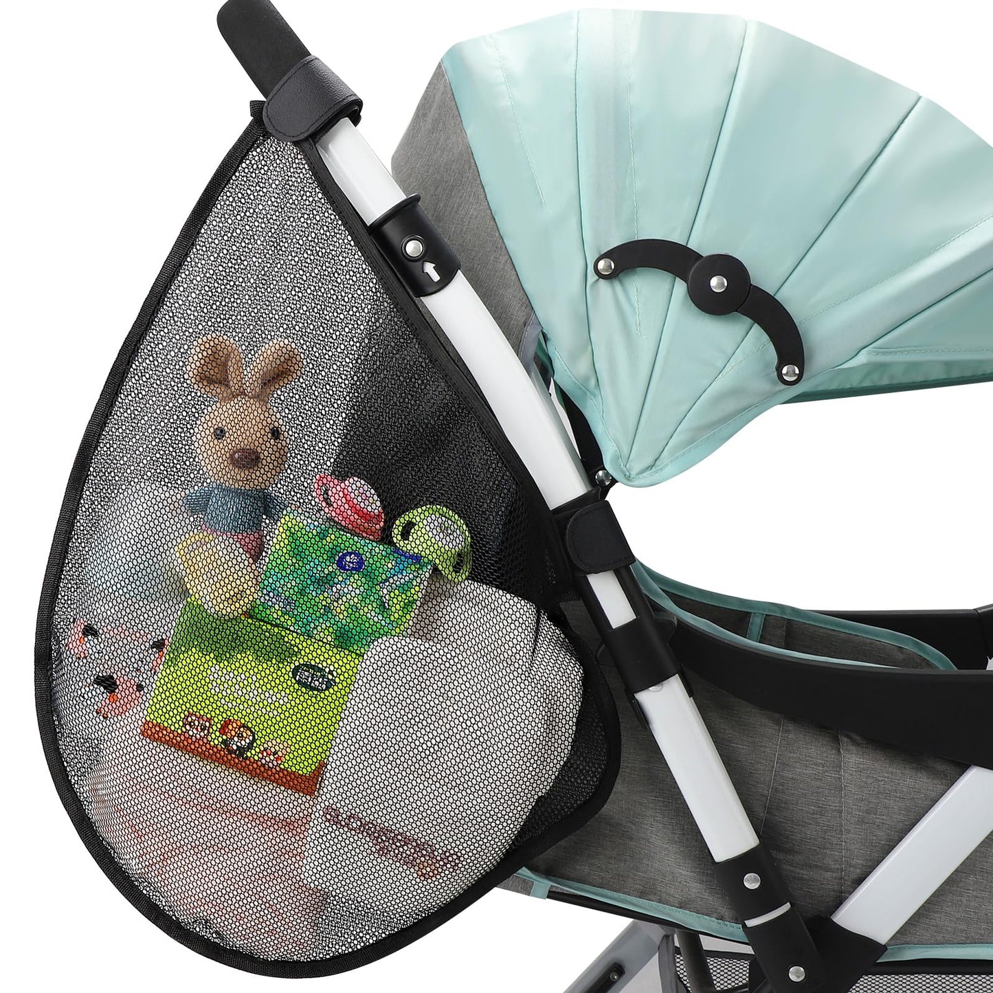 Accmor Universal Stroller Organizer, Side Sling Stroller Organizer, Mesh Cargo Net Stroller Storage Caddy, Stroller Bag Accessories Fits for Uppababy, Nuna, Baby Jogger, Britax, Doona Strollers