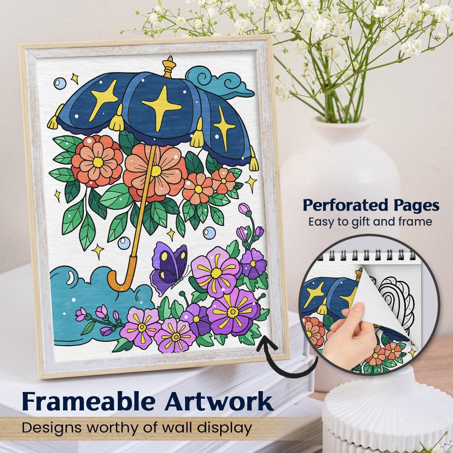 Mindfulness Spiral Bound Coloring Books for Adults Relaxation Thick Paper