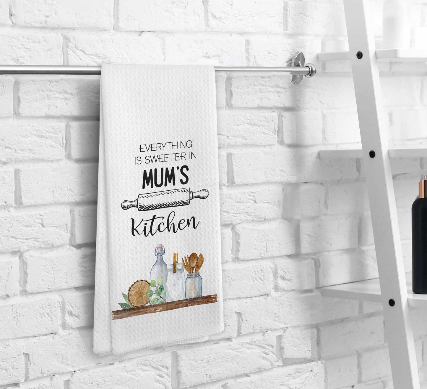 NOQL Mum's Kitchen Towels and Dishcloths, Mum Gifts Gift for Mothers Day Christmas Birthday from Daughter Son, Gifts for Mum, Mum Drying Cloth Hand Towels Tea Towels for Bathroom Kitchen, 16×24 Inch