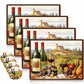 Tiangrid 8 Sets Cork Placemats with Coasters Include Wine Cork Backing Table Mats and Round Coasters Placemats Set for Kitchen Dinner Table Setting Supplies, 12 x 16 Inch (Wine)