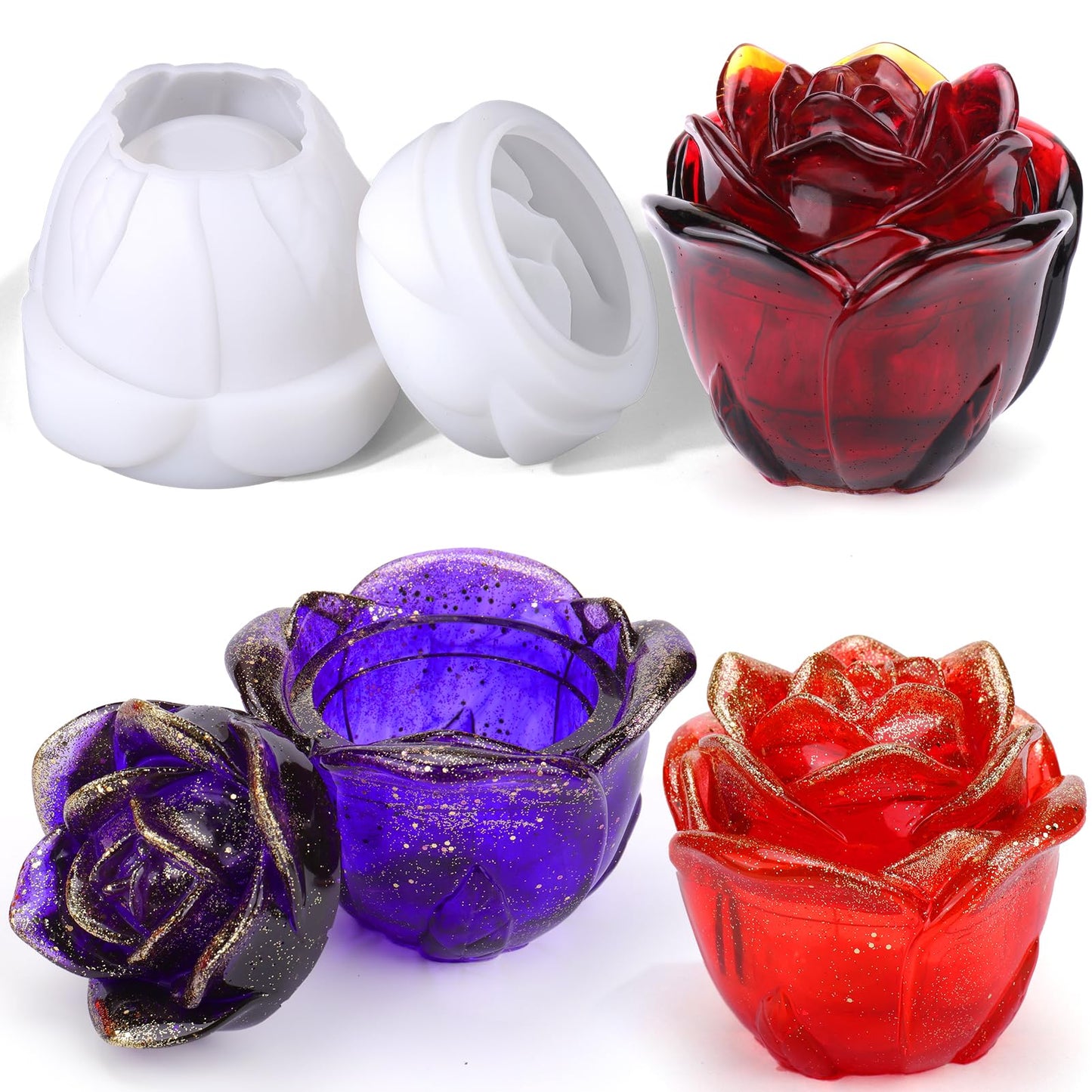 Juome Jar Resin Molds Silicone, Mushroom Jars Silicone Molds with Lid for Epoxy Resin Casting for DIY Jewelry Storage Box, Candy Container, Home Decoration