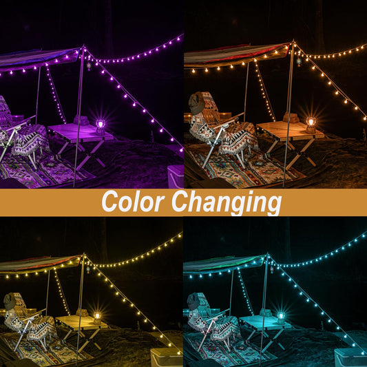 Mocalido 50ft Color Changing Globe String Lights Indoor, Hanging Colored Lights for Bedroom 75 LED USB Powered with Remote, Fairy Lights Classroom, Camping Tent Decor