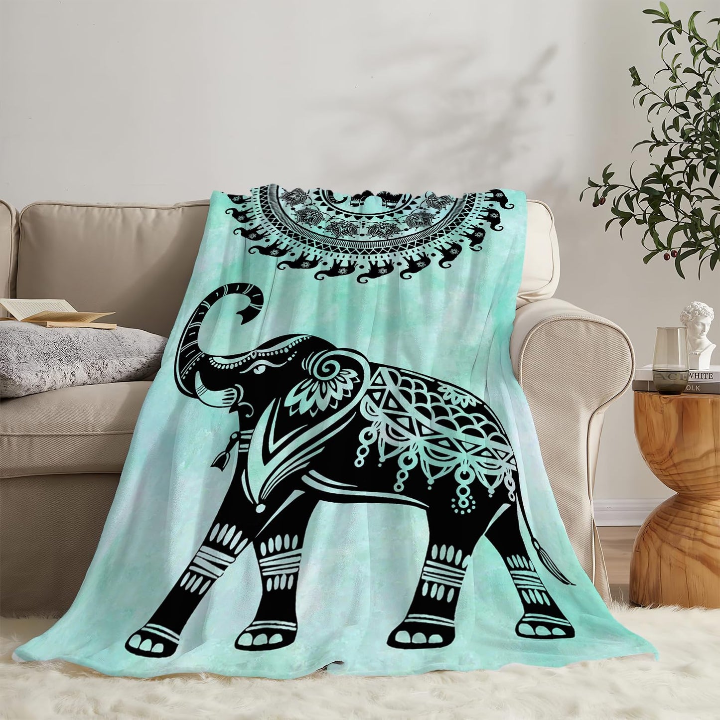 Elephant Blanket Soft Cozy Elephants Throw Blanket Gifts for Women Girls Super Plush Warm Elephant Stuff Lightweight Fleece Flannel Gift Blankets for Kids Adults 50"X40"