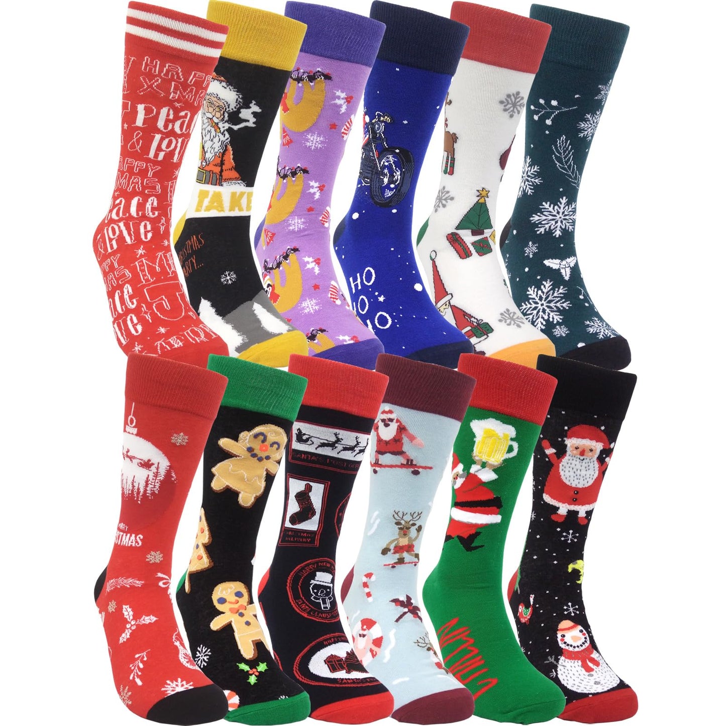 HSELL Mens Funny Pattern Dress Socks Crazy Design Cotton Socks Novelty Gifts for Men