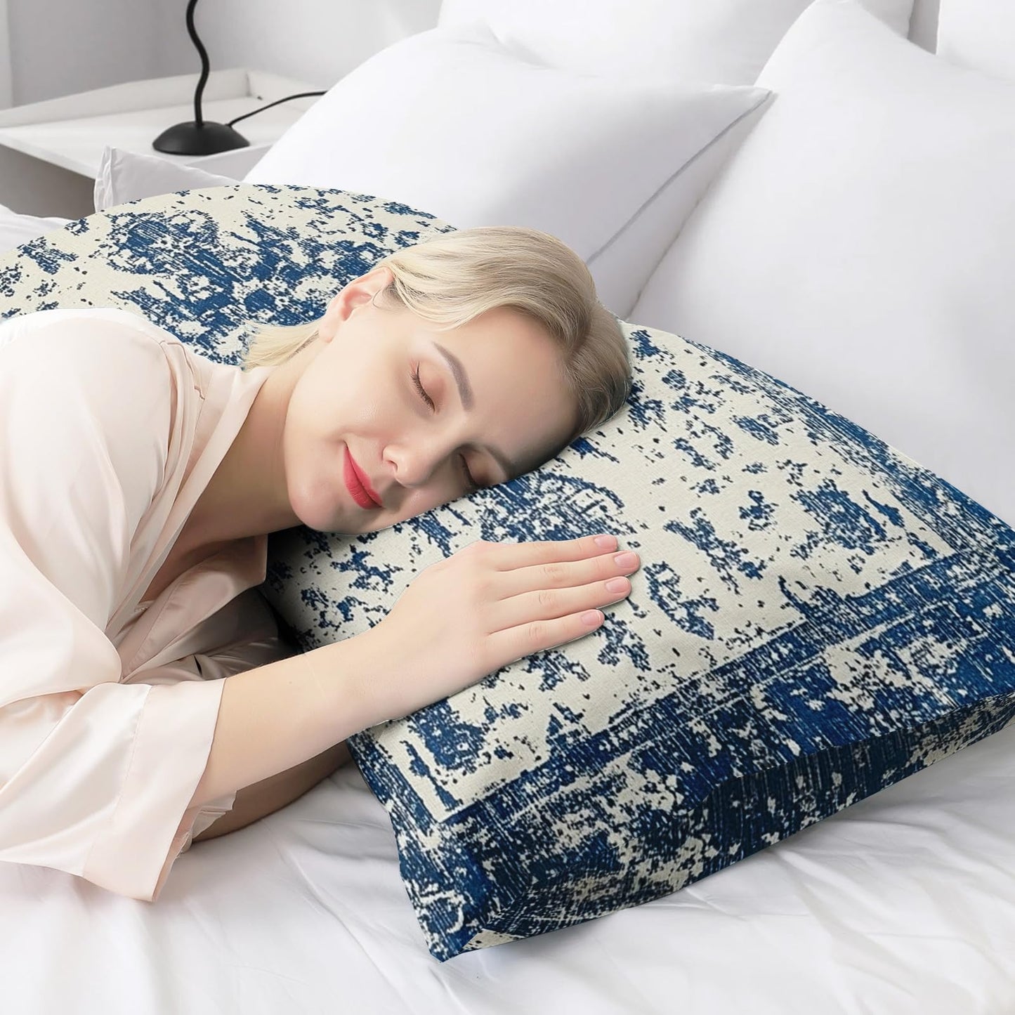 Miwasion Microfiber Body Pillow Cover with Hidden Zipper,Soft and Comfortable Fabric Body Pillow Cases,Lightweight and Breathable,The Size is 20"X 54" (Blue-Bohemian-15)