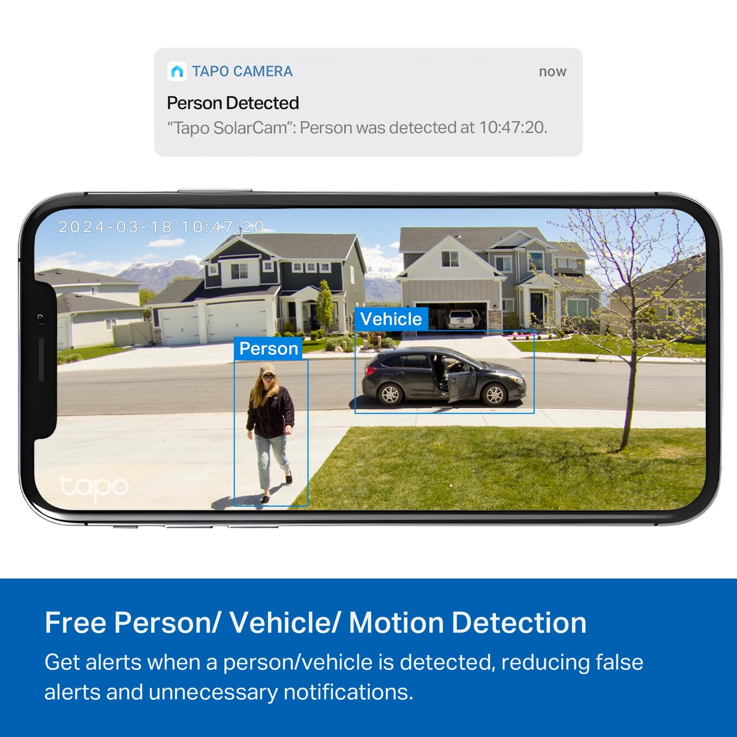 TP-Link 𝗧𝗮𝗽𝗼 SolarCam C402 Kit, Outdoor Battery Camera w/Solar Panel Base, Wireless, 1080P, Free Person/Vehicle Detection, SD/Cloud Storage, Color Night Vision, No Hub Needed, Works w/Alexa