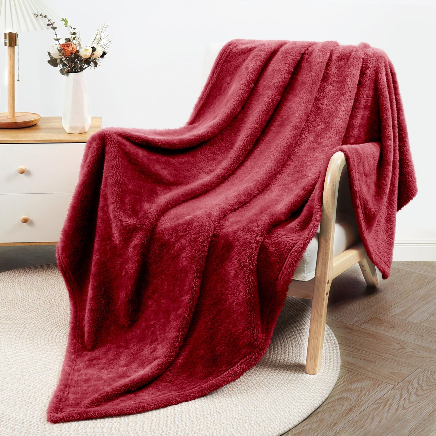 Whale Flotilla Extra Large Burgundy Throw Blanket for Couch, Decorative Soft Warm Fleece Bed Blankets, Plush Fluffy Thick Sofa Throws for All Season, 50x70 Inch