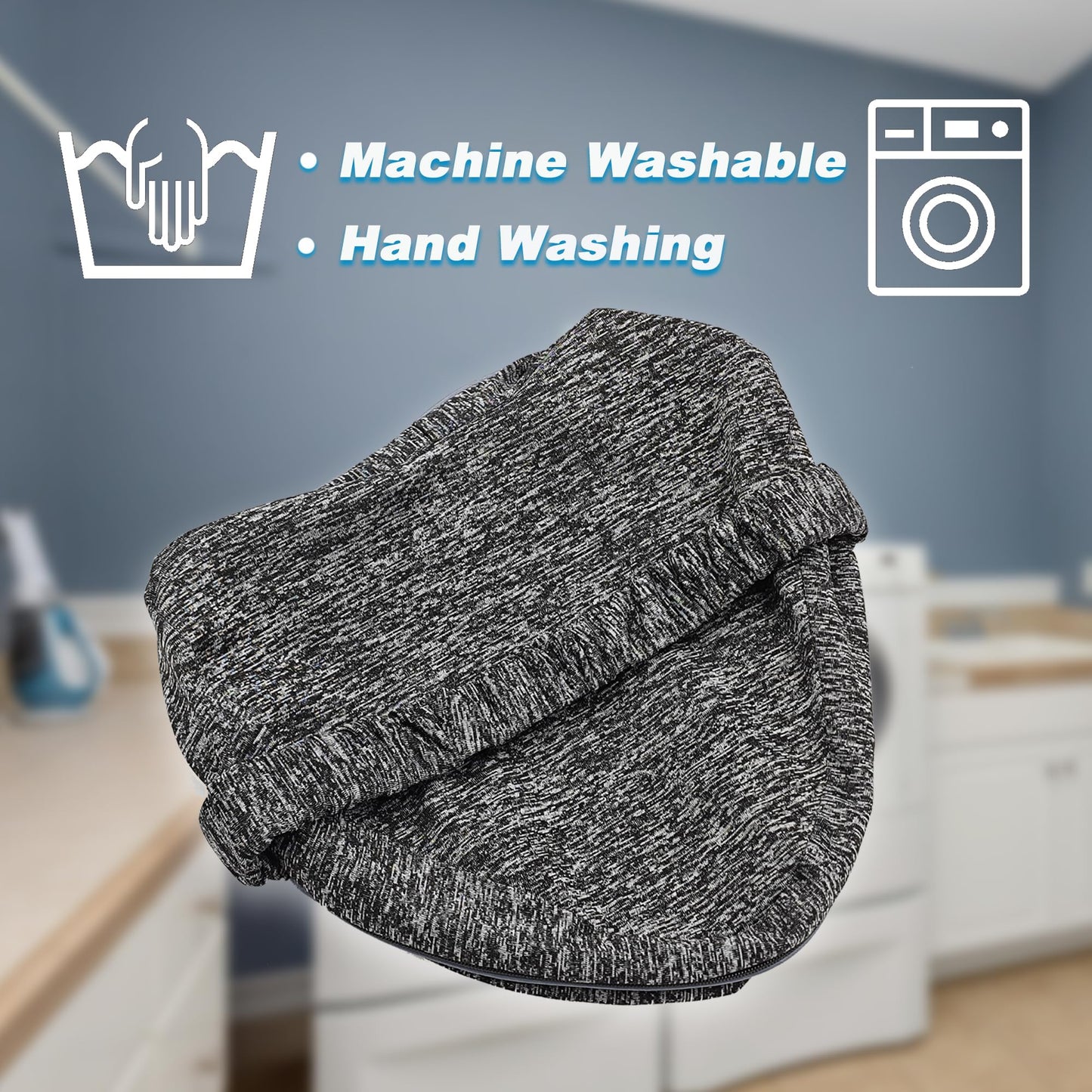 LeoTube Replacement Pillowcase Pillow Cover with Elastic Strap for Contour Legacy Leg & Knee Foam Support Pillow-Cover ONLY (Gray)