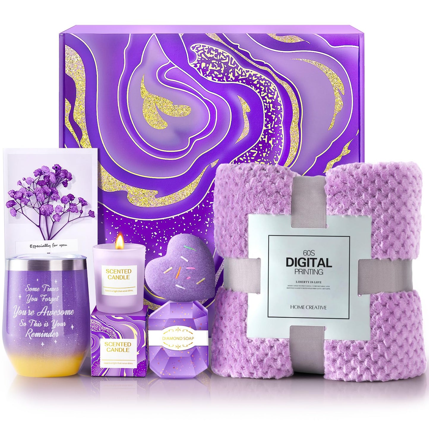 Gifts for Women, Mom, Wife, Her, Girlfriend, Sister, Bestie - Happy Birthday, Christmas, Graduation Gifts, Self Care Gift Basket Set, Womens Teacher Nurse Employee Appreciation Gifts