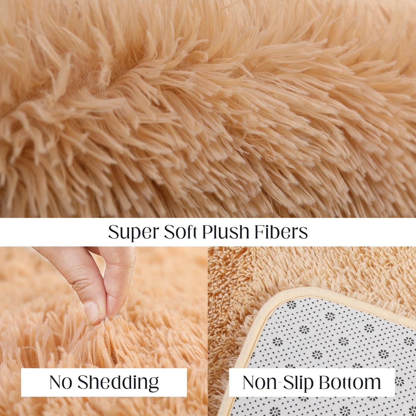 Puremy Luxury Area Rug, 6x9 Rugs for Living Room, Ultra Soft Rugs for Bedroom, Non-Slip Indoor Carpet for Nursery, Kids Room, Playroom, Home Decor, Camel