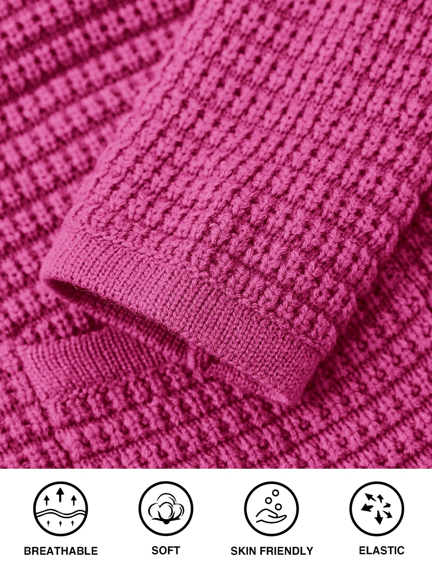 PRETTYGARDEN Women Knit Cardigan Sweaters Fall Fashion Long Sleeve Open Front Button Down Trendy Casual Jacket Winter Clothes (Rose Red,Small)