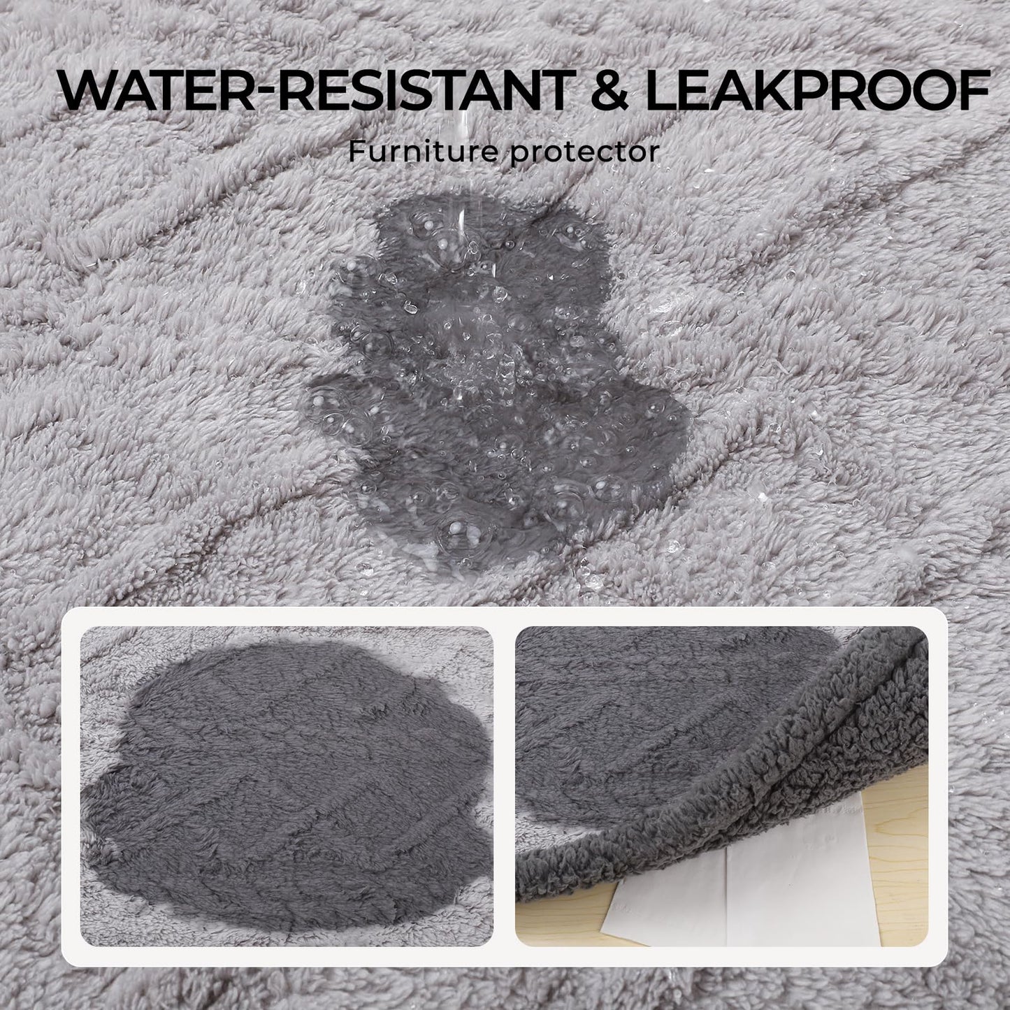 Waterproof Pet Blanket, Liquid Pee Proof Dog Blankets for Sofa Bed Couch, Reversible Sherpa Fleece Furniture Protector Cover for Small Medium Large Dogs Cats,Light Grey Small（40" x 28"）