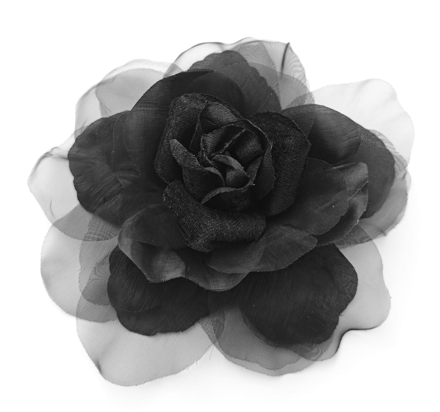 Broche de flores de tela rosa de 8 pulgadas, broche de ramillete de flores de gran tamaño, para mujeres y hombres, bodas, fiestas y vestidos