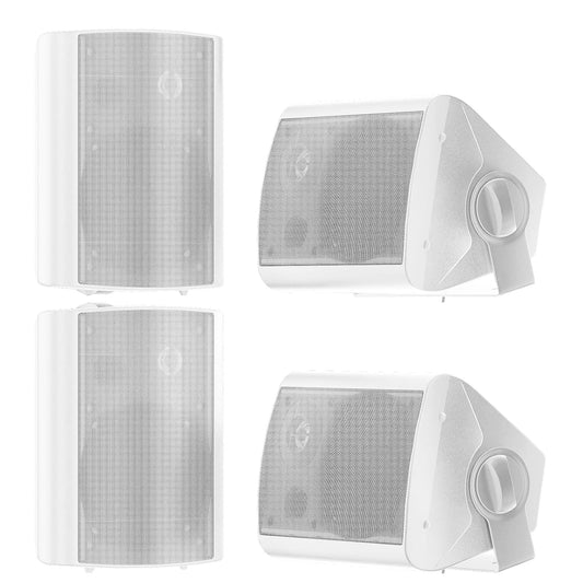 STUDIOFINIX 5.25 Inch 600W Passive Wall Mount Speakers Weather Resistant Indoor Outdoor Speakers for Patio Garage Home,2 Pairs (White)