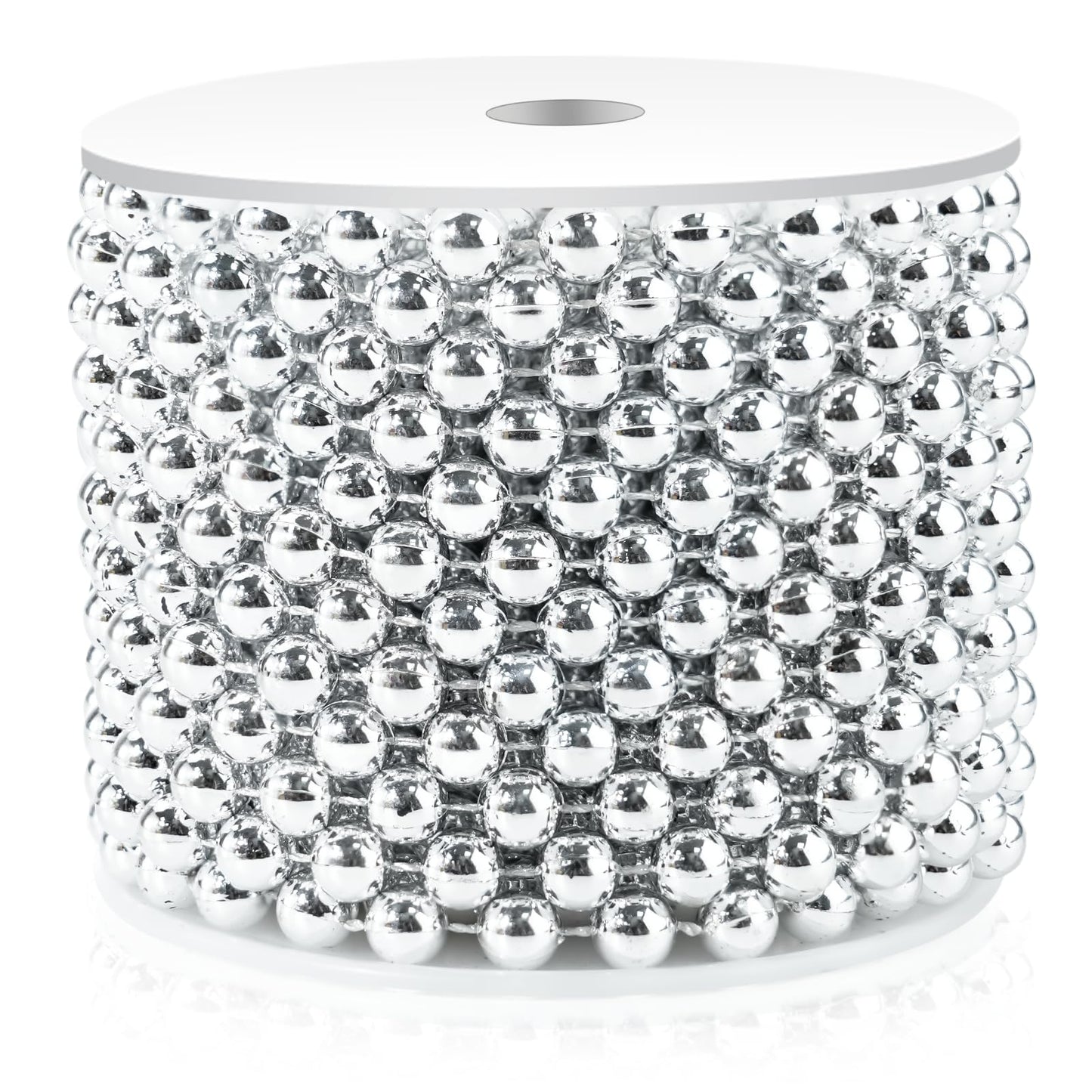 Craft String Pearls 10MM Round White Faux Pearl Garland, 33Feet Ivory Wedding Party Decoration, Christmas Tree Decorations