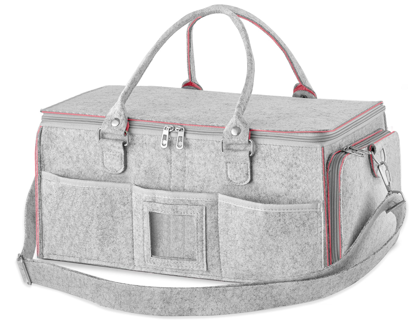 HBlife Baby Diaper Caddy Organizer, Nursery Storage Bin, 16" x 10" x 7" Large Portable Basket Shower Gift Newborn Essentials Baby Registry Must Haves Items-Pink