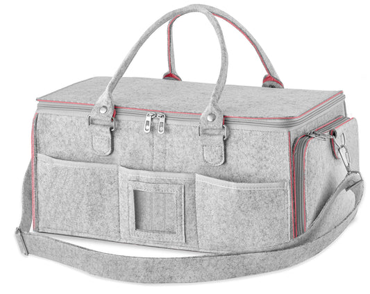 HBlife Baby Diaper Caddy Organizer, Nursery Storage Bin, 16" x 10" x 7" Large Portable Basket Shower Gift Newborn Essentials Baby Registry Must Haves Items-Pink