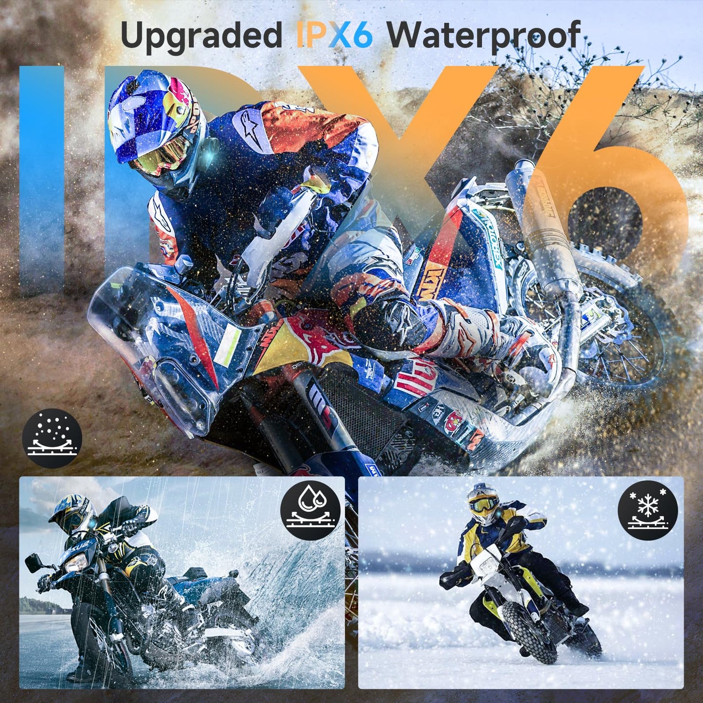 Motorcycle Intercom Headset, Moman H2E Eagle-Like Communication System with Dual Chips for Audio Multitasking HiFi Sound/Music Sharing/FM/AI Voice (2Pack), Motorcycle-Intercom-Helmet-Headset-Headphone