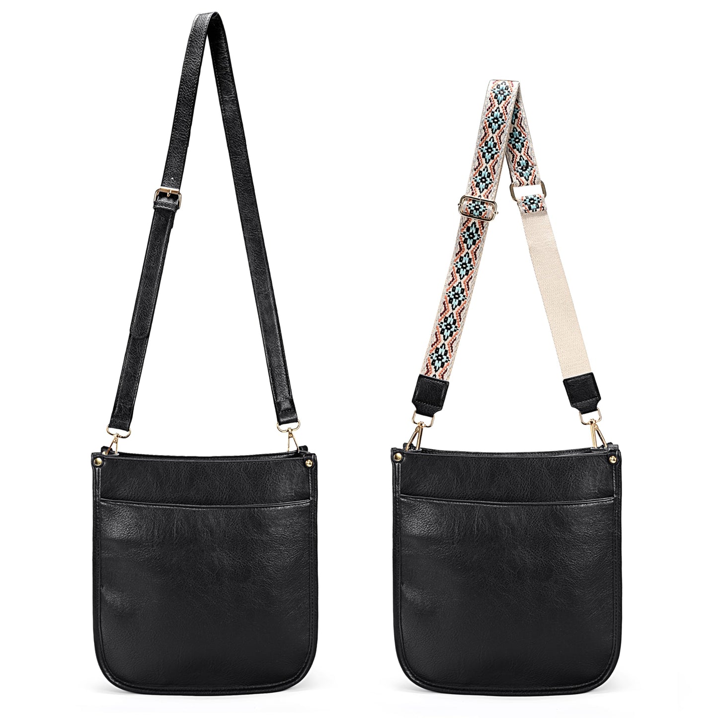 Uromee Crossbody Shoulder Bags for Women Trendy Vegan Leather Multi Pocket Shoulder Handbag Purse Adjustable Strap