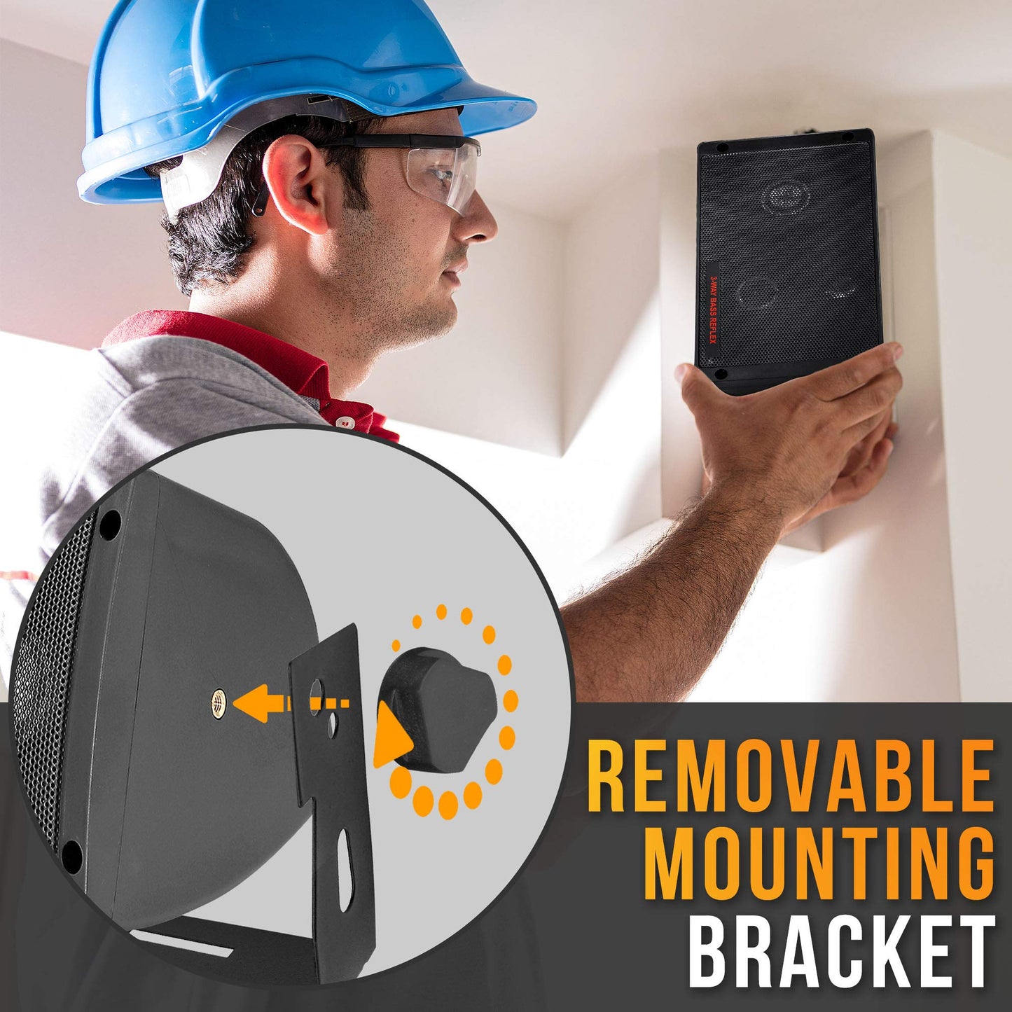 Pyramid Outdoor Speaker, 200 Watt 3-way Mini Box Speaker System, Perfect for Indoor and Outdoor Use, 3.25" Powerful Woofer, Pair