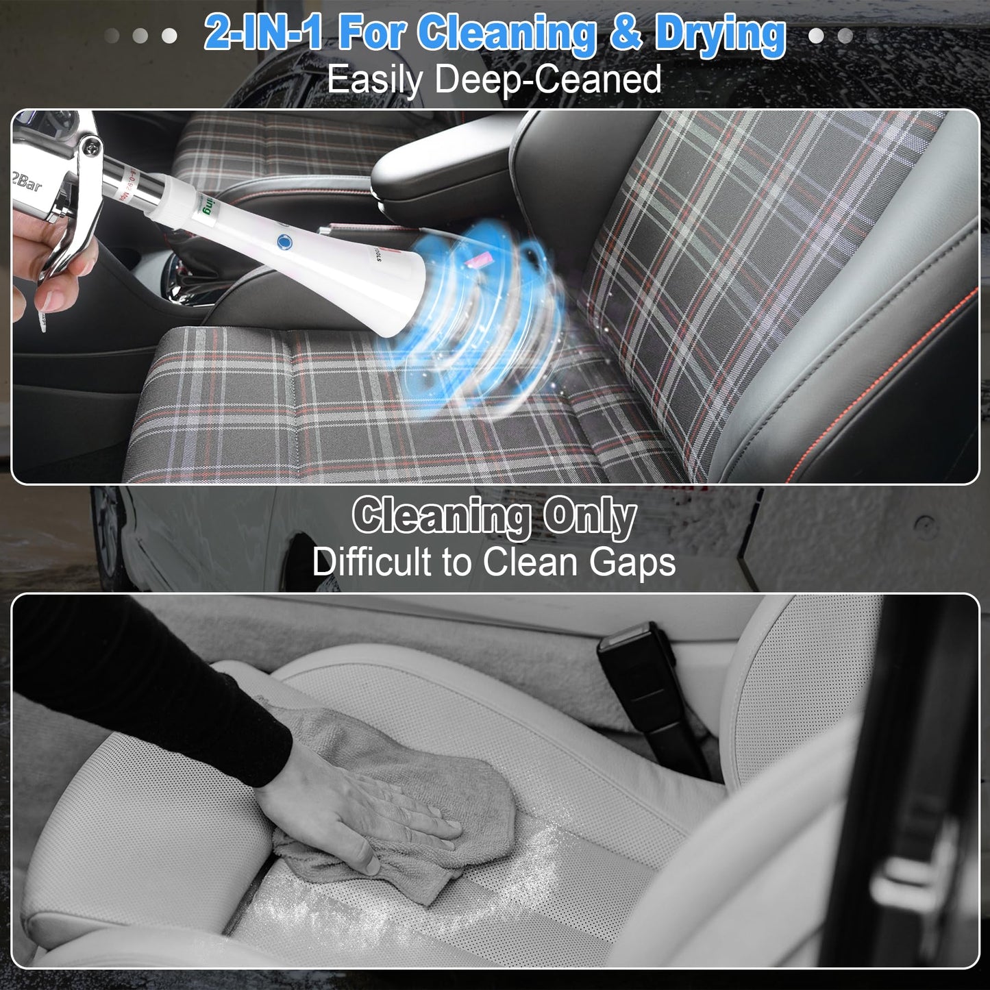 phepetroll Air Blow Gun Car Detailing Dry Cleaning Air Gun with Tapered Nozzle High Pressure Car Cleaning Tool, Car Dryer Air Blower for Car Surfaces Quickly Blasts Dust, Works with Air Compressor