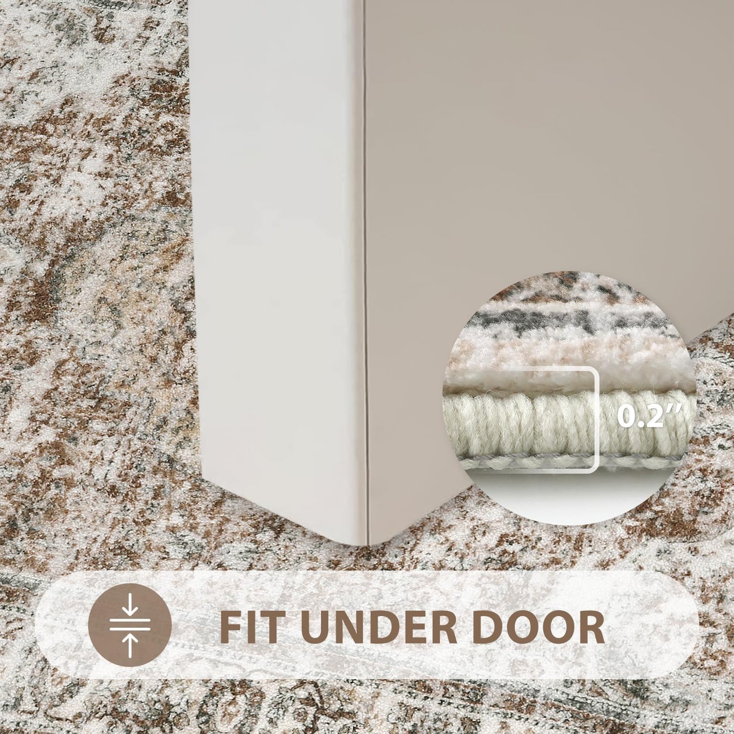 Uphome Bathroom Runner Rug, Distressed Tribal Farmhouse Khaki Bathroom Mat, Large Bathroom Rugs Non Slip Washable, Oriental Retro Boho Bath Mat Runner for Bathtub Sink Hallway, 24x59 inch