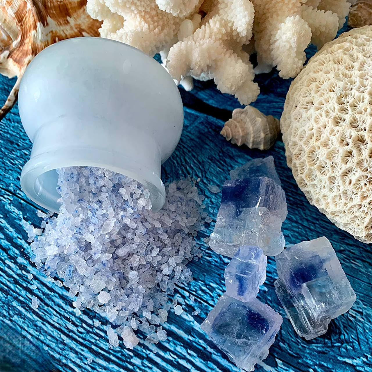 Ancient Blue Salt – Rare Mineral Treasure | High Potassium, Low Sodium, Pure & Unprocessed | Gourmet-Grade by Richure 100g (3.52 oz)