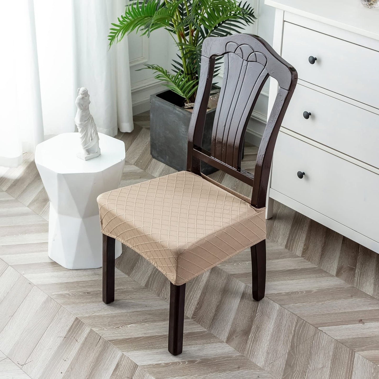 Genina Waterproof Seat Covers for Chairs Seat Covers for Dining Room Chair Slipcovers Kitchen Chair Covers Dining Chair Covers