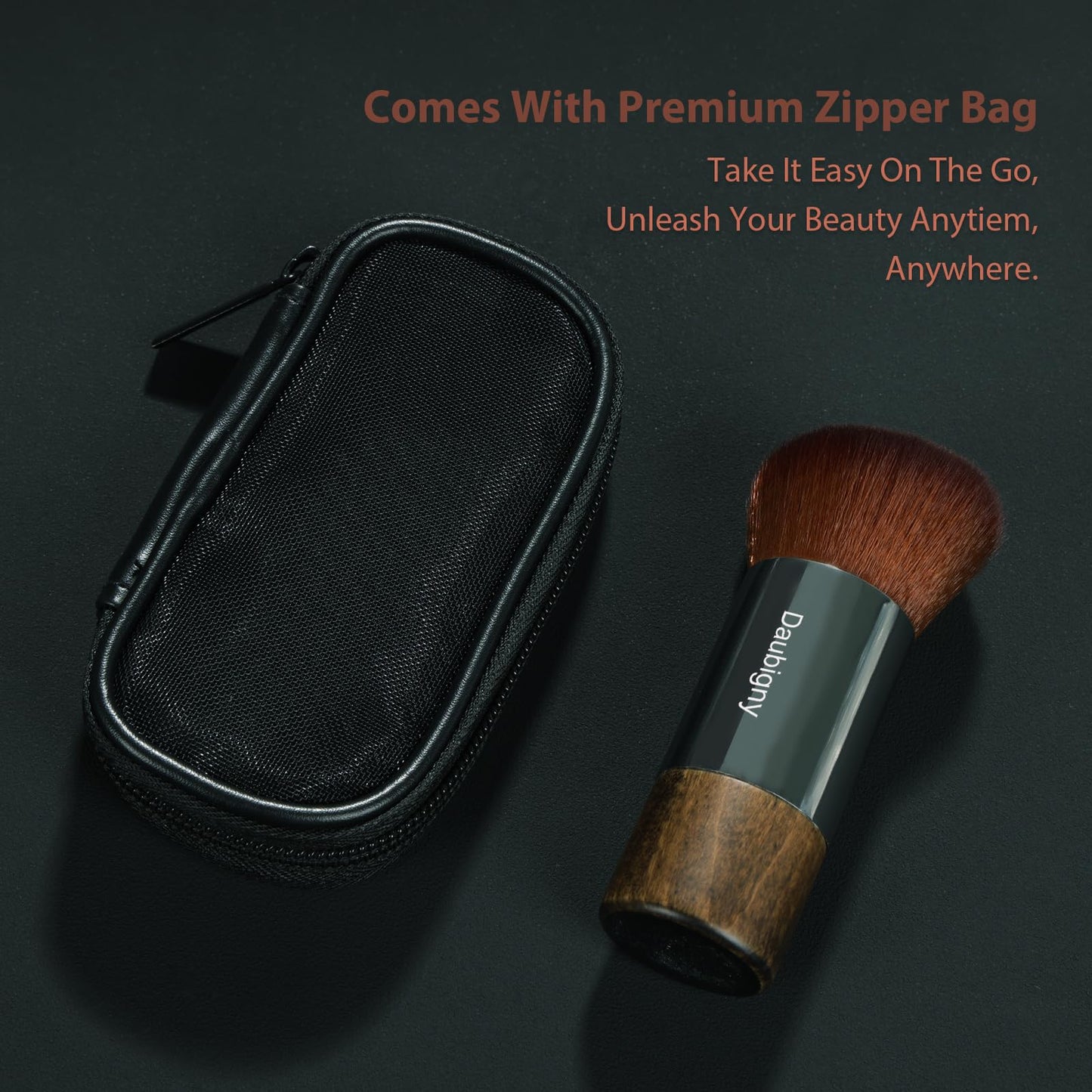 Daubigny Foundation Brush for Liquid Makeup, Self Tanner Brush Flat Top Kabuki Professional Makeup Brushes Blending Mineral Powder Buffing Stippling Makeup Tools