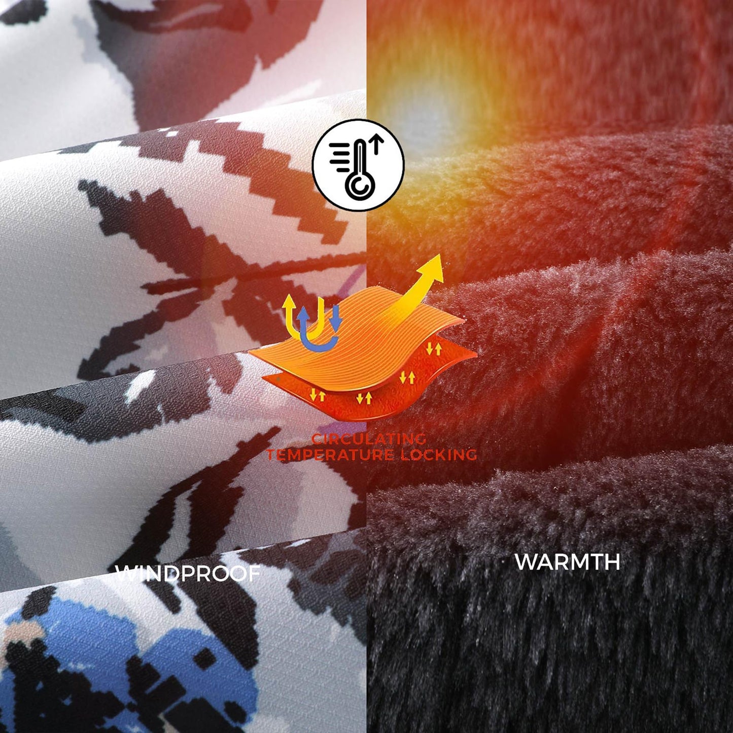 COOKFIP Kid's Ski Jacket Waterproof Boy's and Girl's Warm Fleece Winter Jacket Windproof Hooded Snow Coat (10-12,White Snow Mountain)