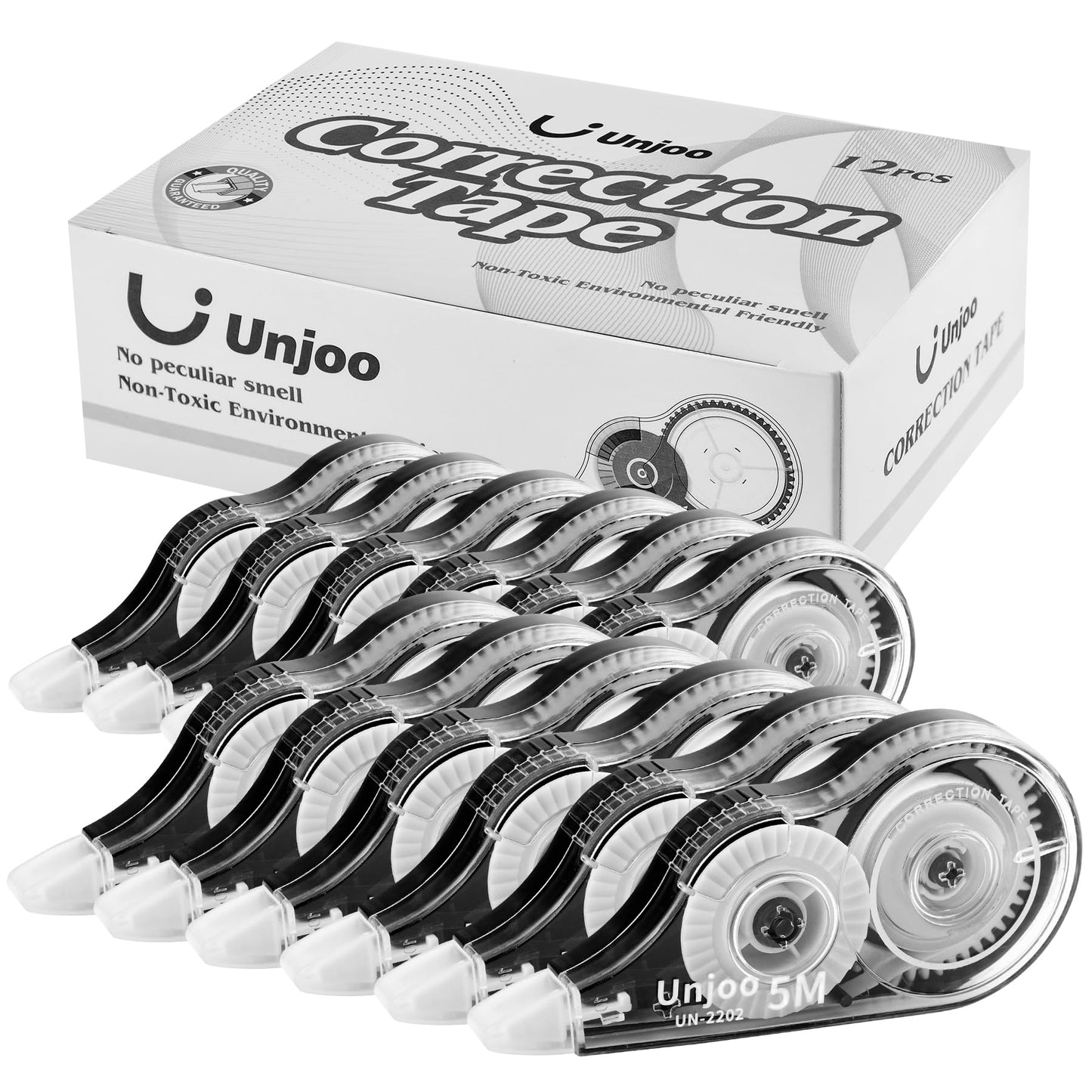 White Correction Tape, Easy To Use Applicator for Instant Corrections Wrong Writing At Any Time, For school, Office (9-pack, 5M/196" x 0.2"in, Red, Green, Blue)